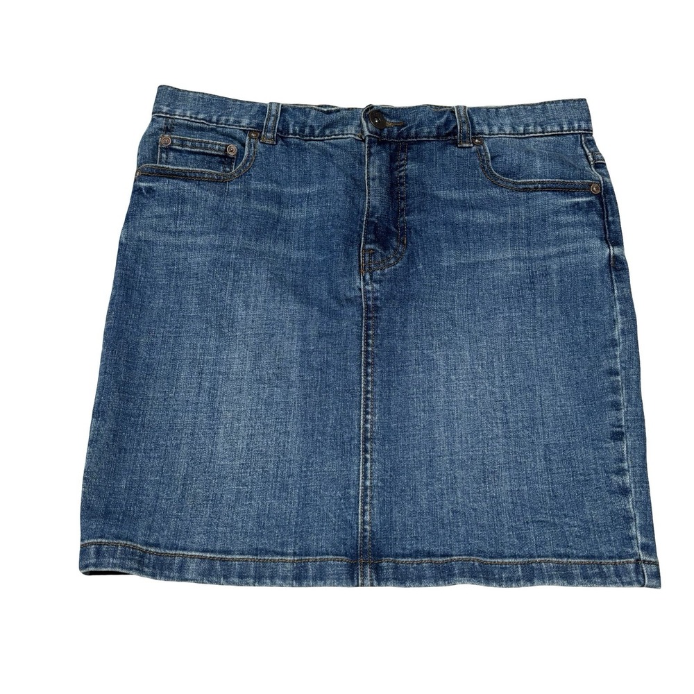 Free People Women's Blue Denim Skirt A Line Pencil Size 6 - 33 x 17.5